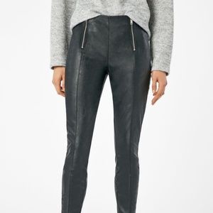 Slim leg motorcycle faux Leather Pants